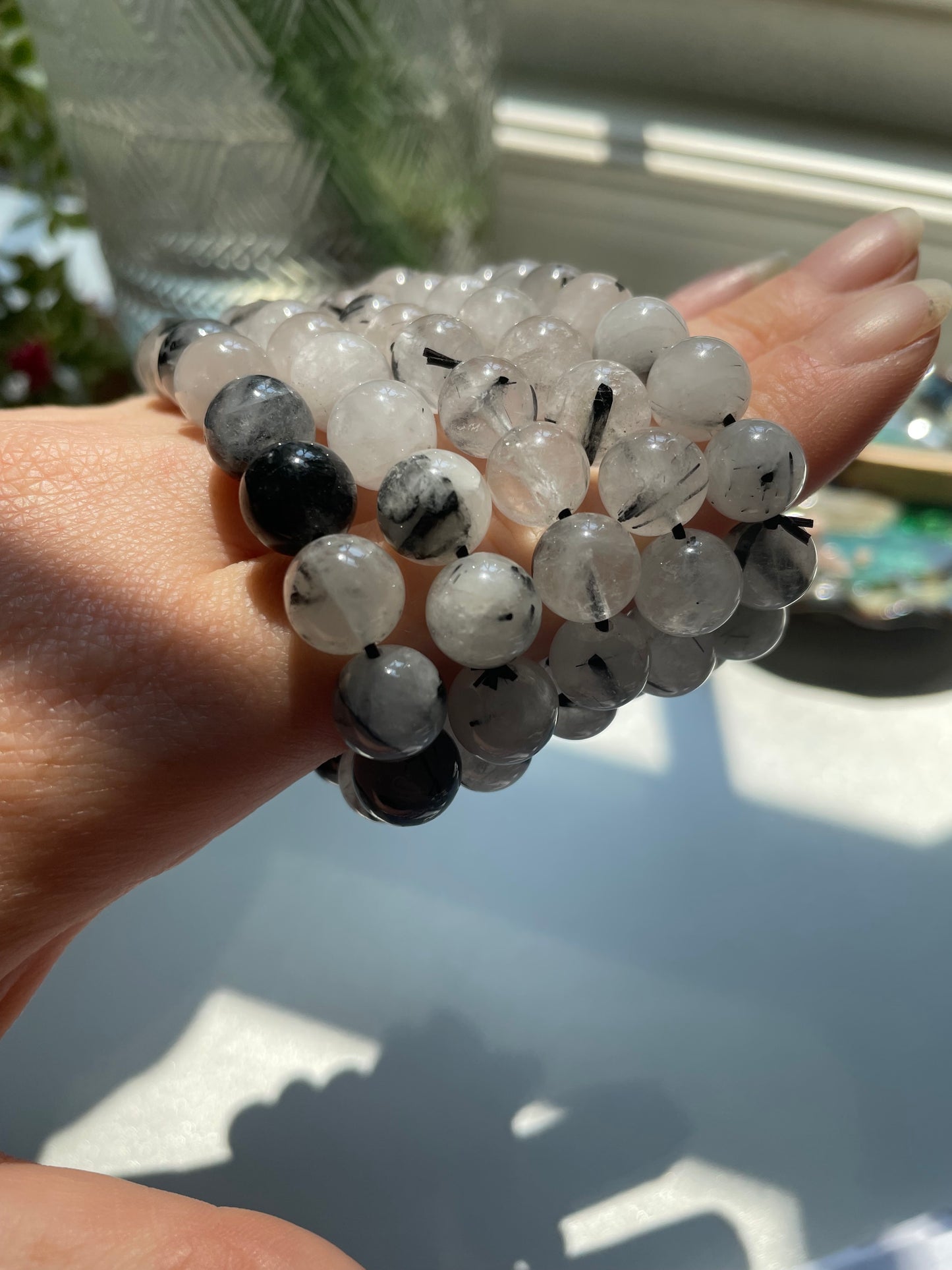 Tourmalinated Quartz bracelet 8mm
