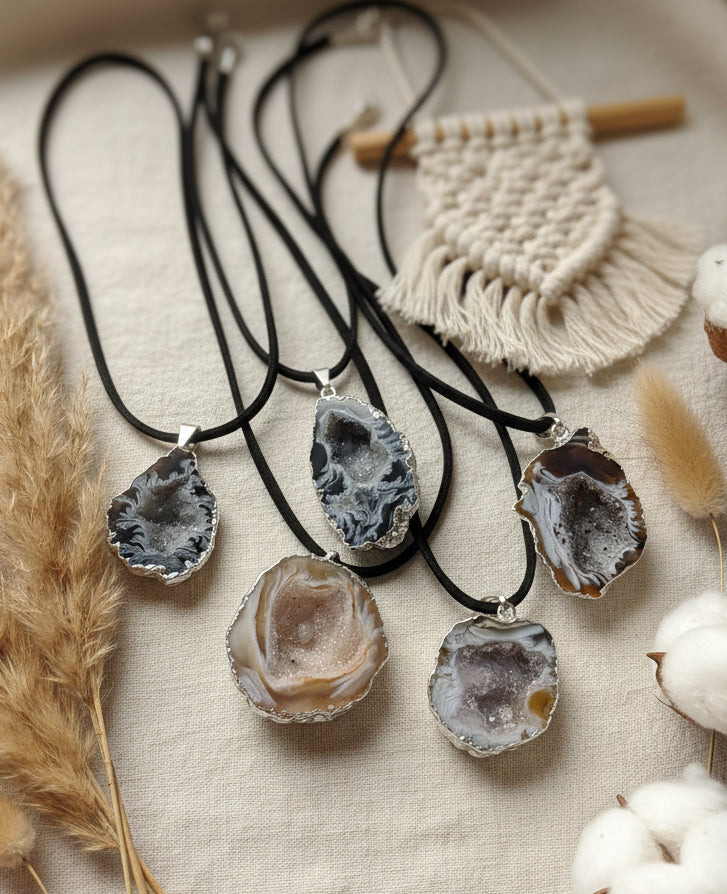 Agate Druzy Geode Necklace