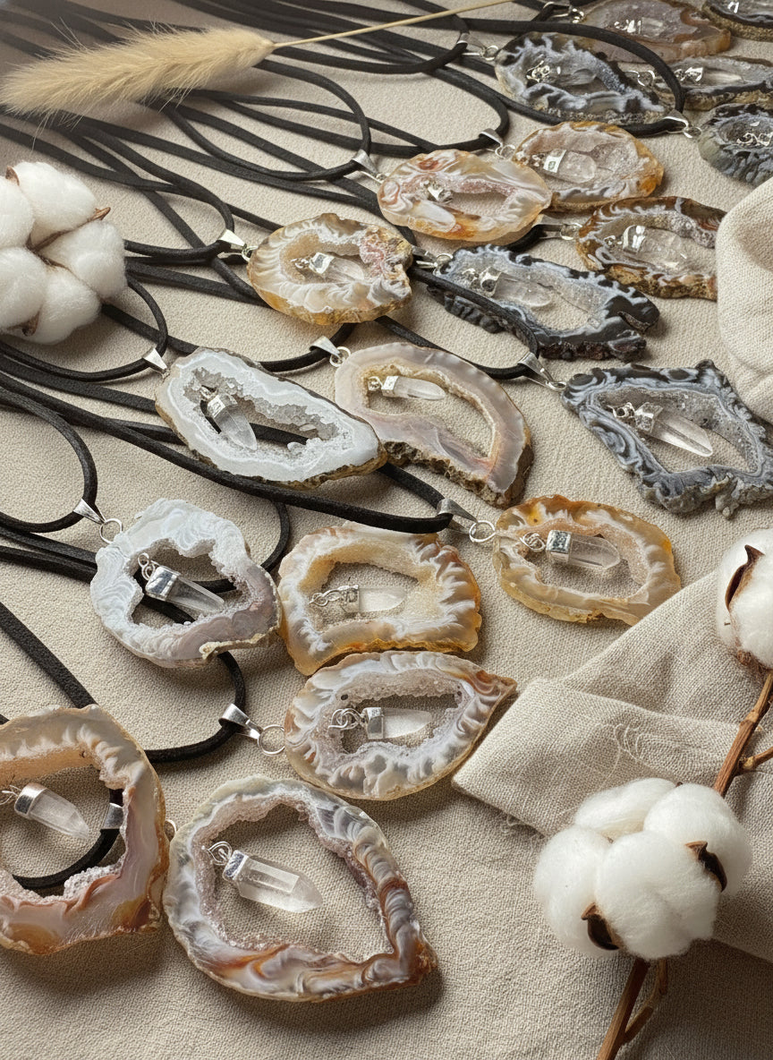 Agate w/Quarts necklace