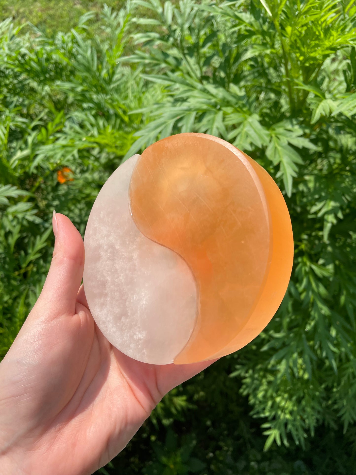 Yin yang Selenite candle holder