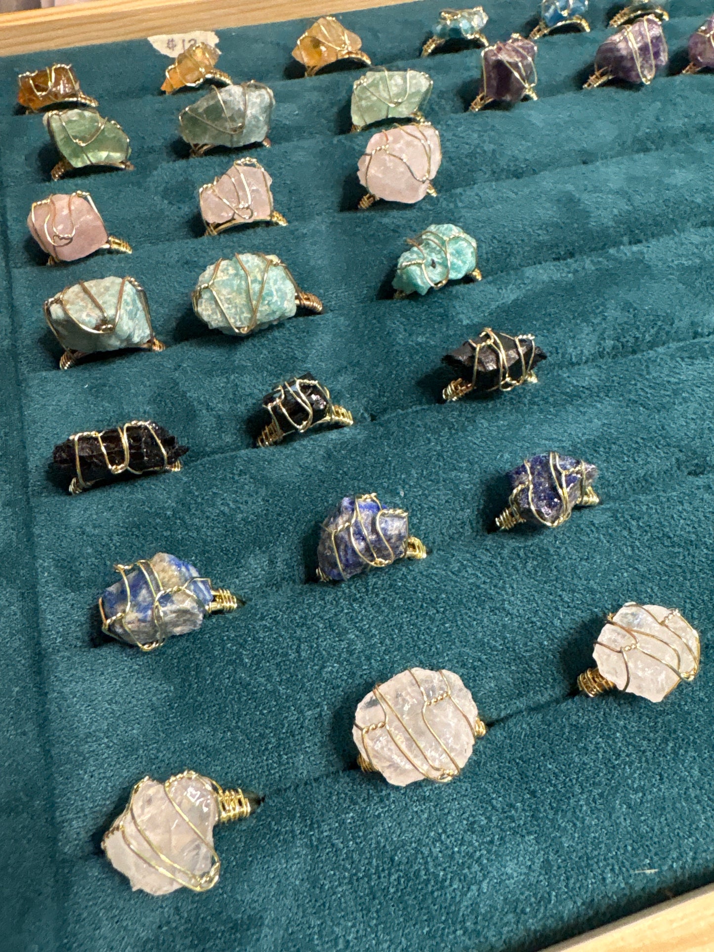Wire wrapped stone ring