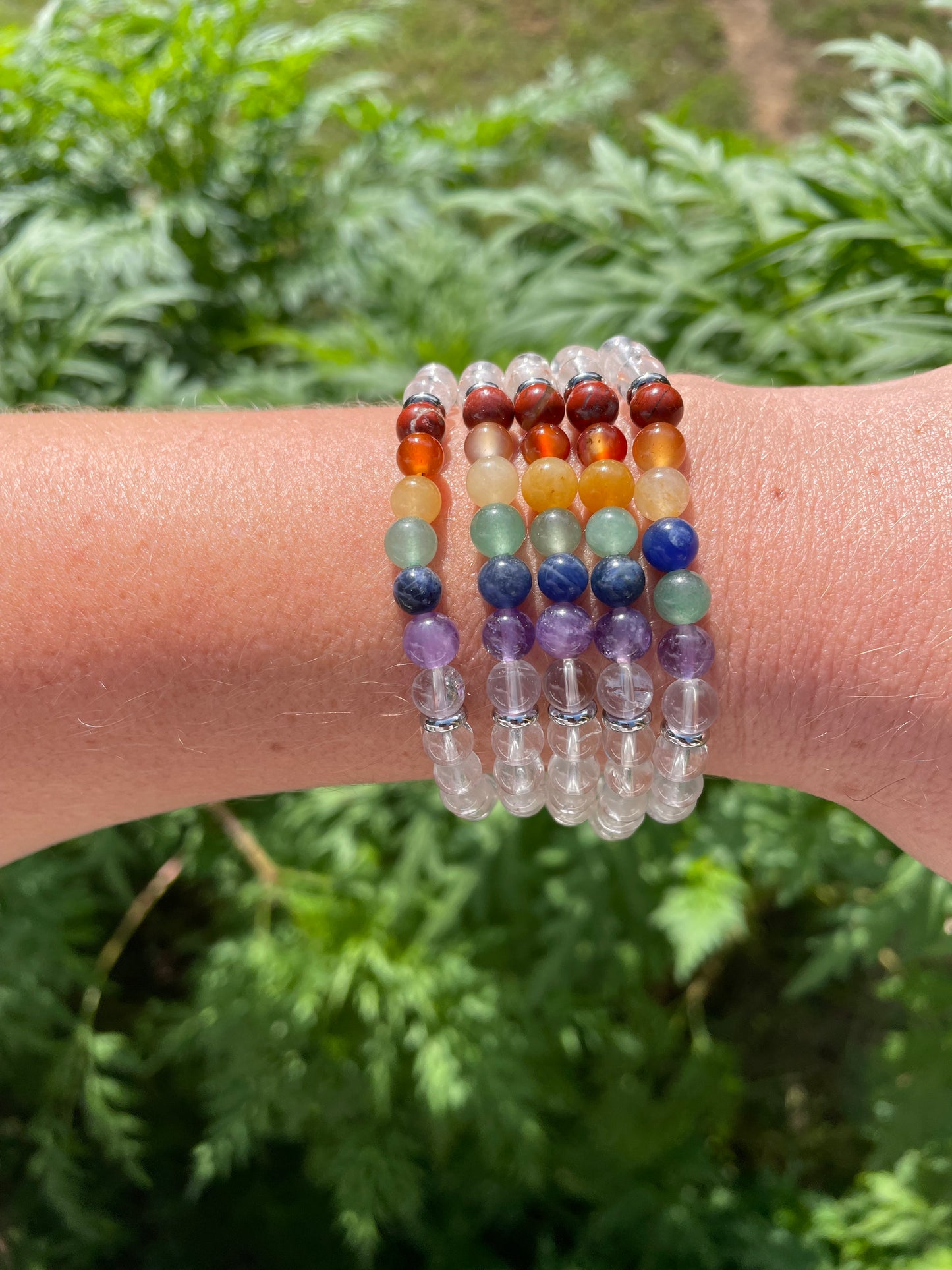 Clear Quartz & 7 Chakra bracelet 6mm