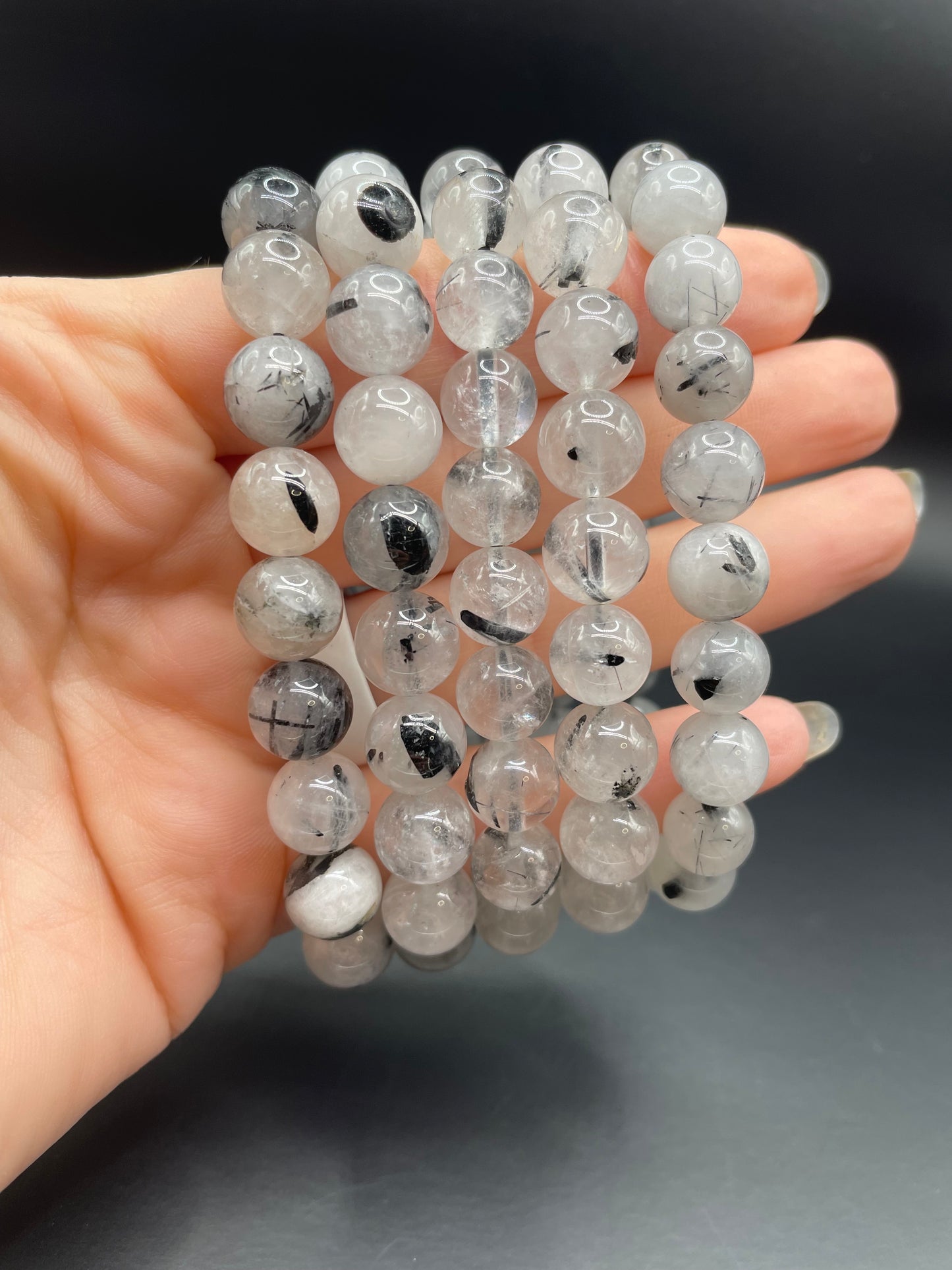 Tourmalinated Quartz bracelet 8mm