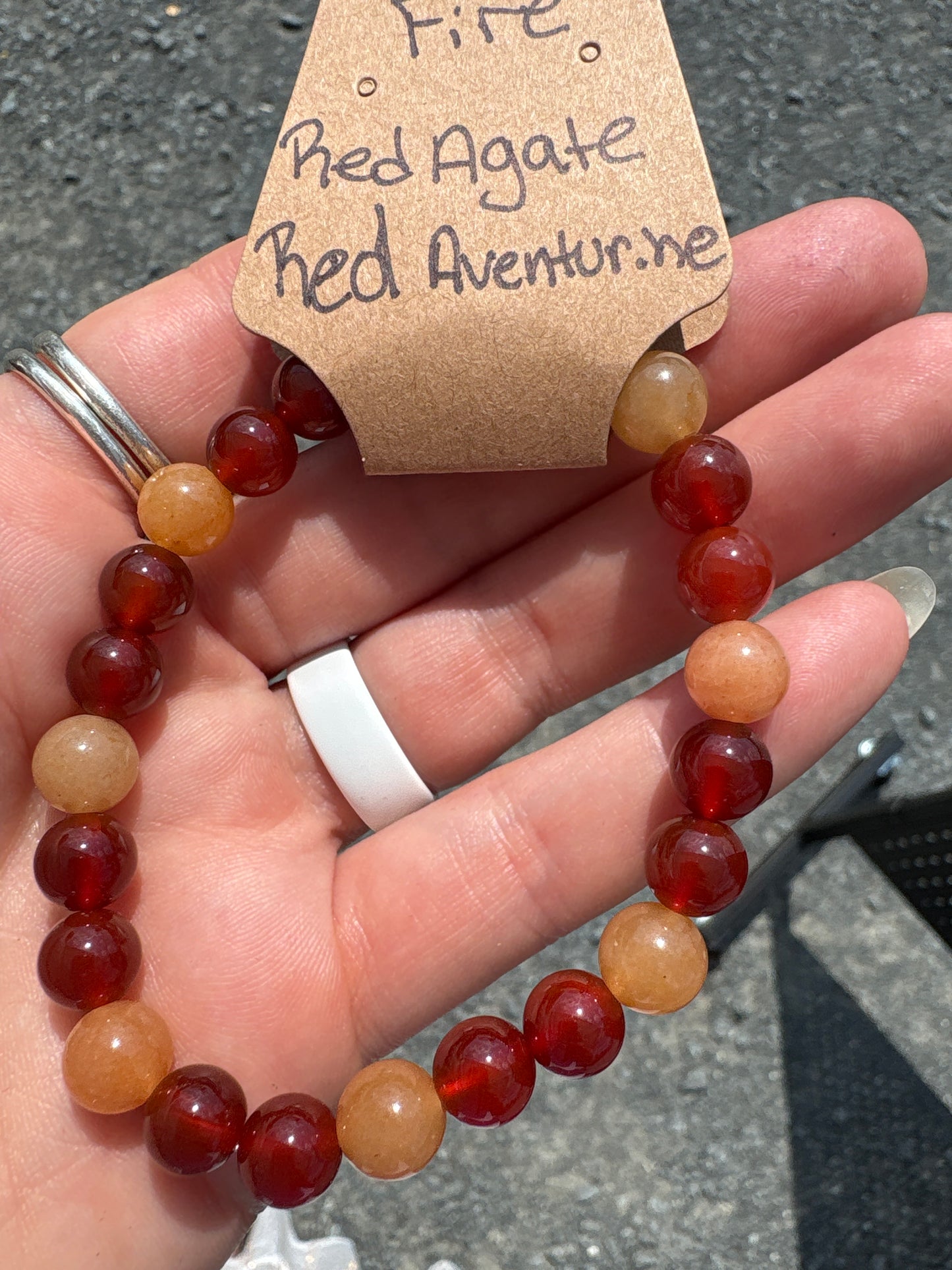 Red Agate & Red Aventurine (Fire) bracelet 8mm