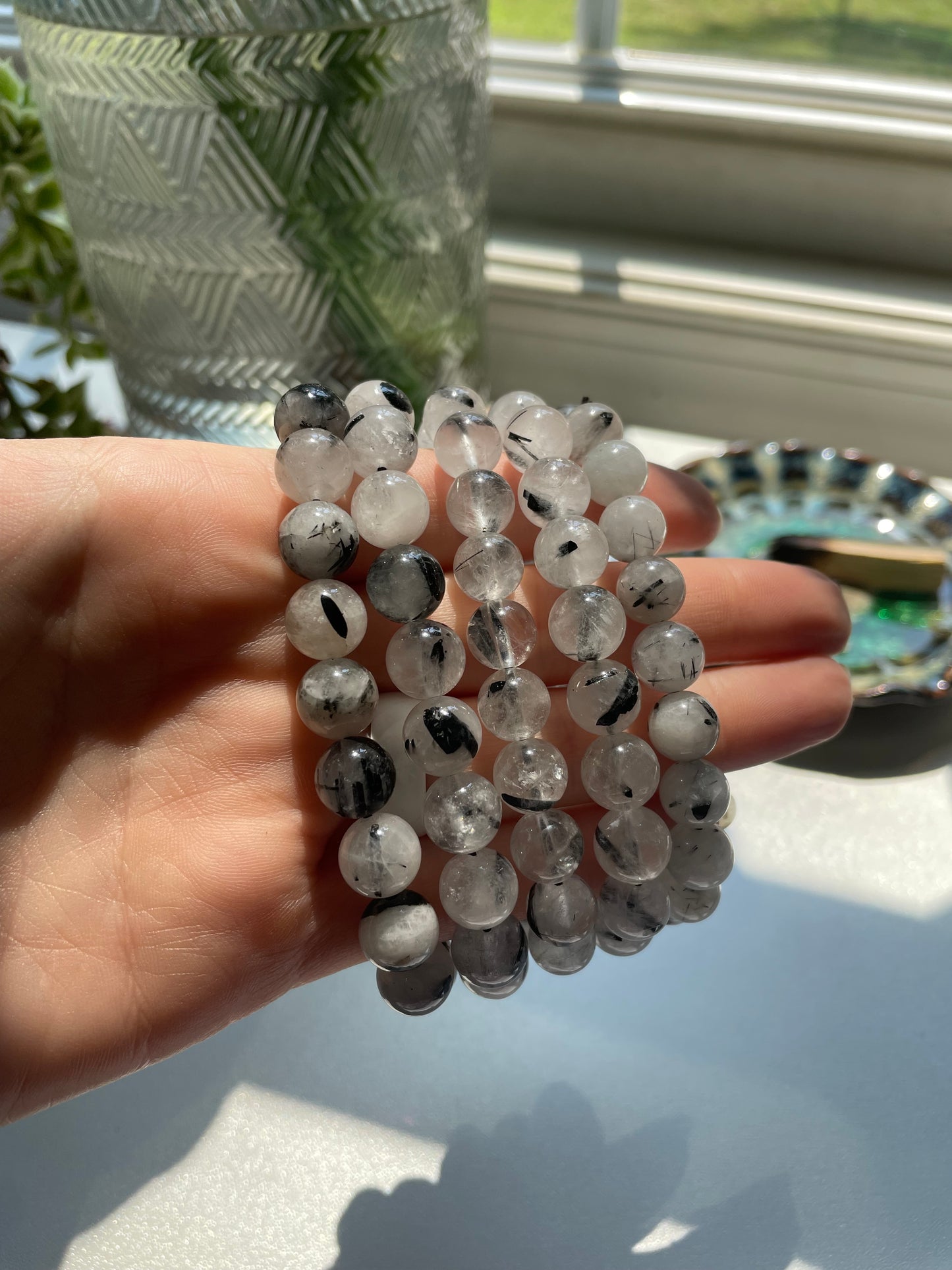 Tourmalinated Quartz bracelet 8mm