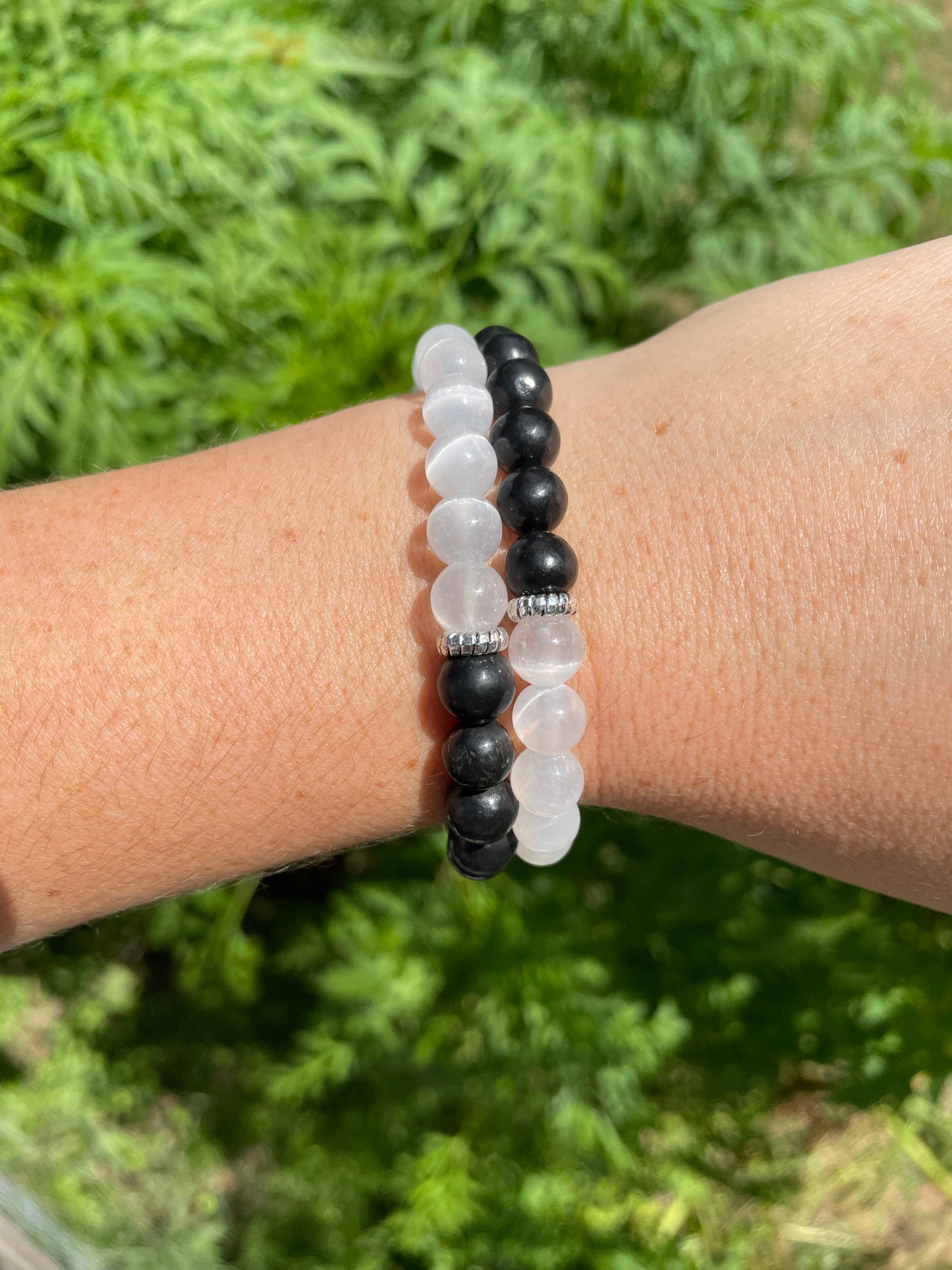 Shungite & Selenite bracelet 8mm