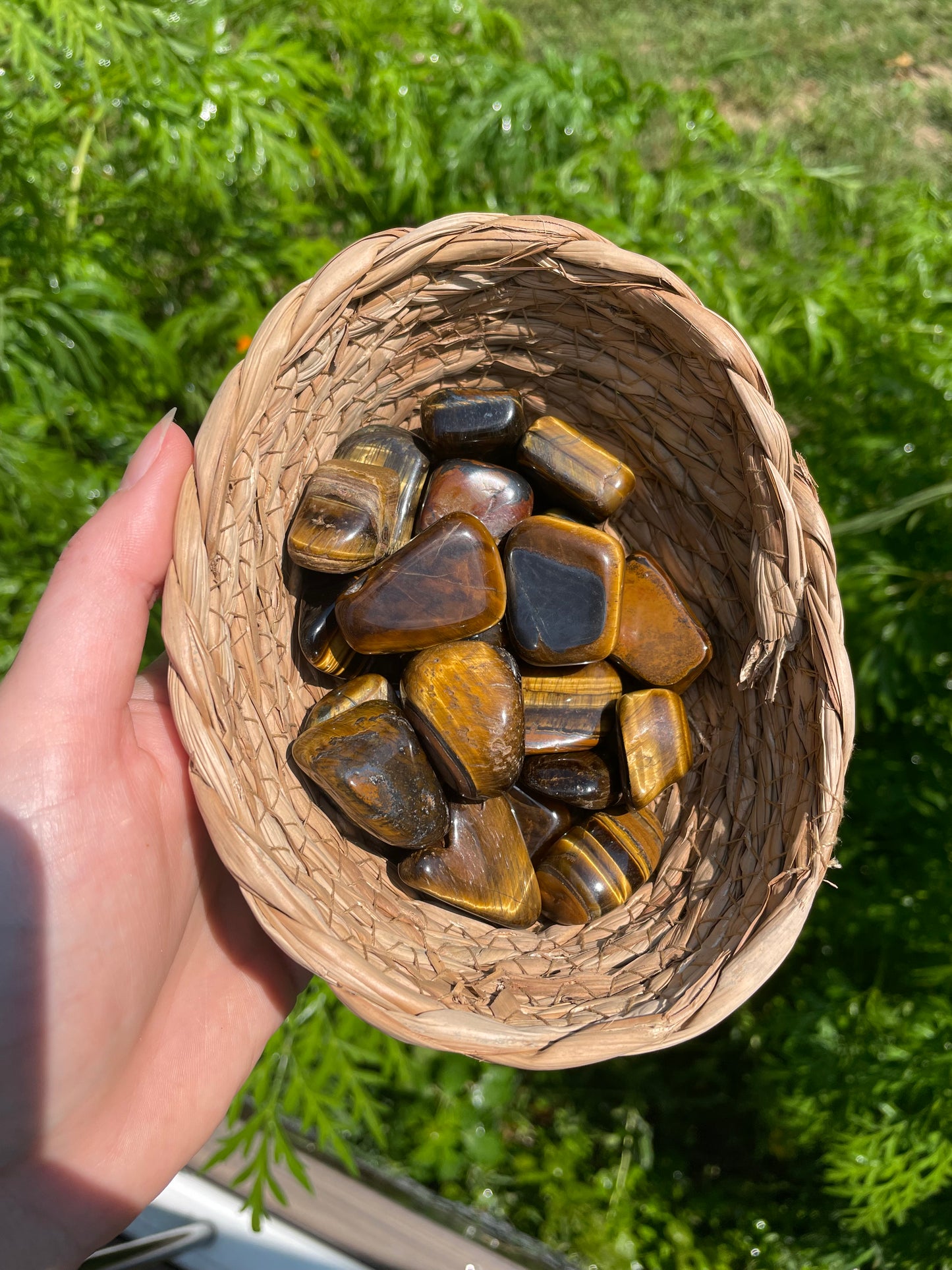 Yellow Tigers Eye tumbled stone 