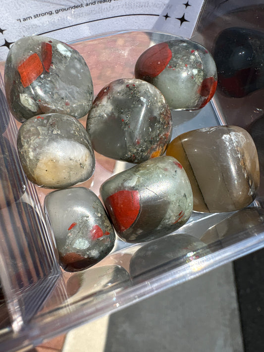 African Bloodstone tumbled stone