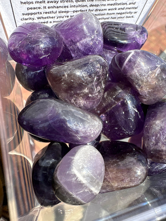 Amethyst tumbled stone