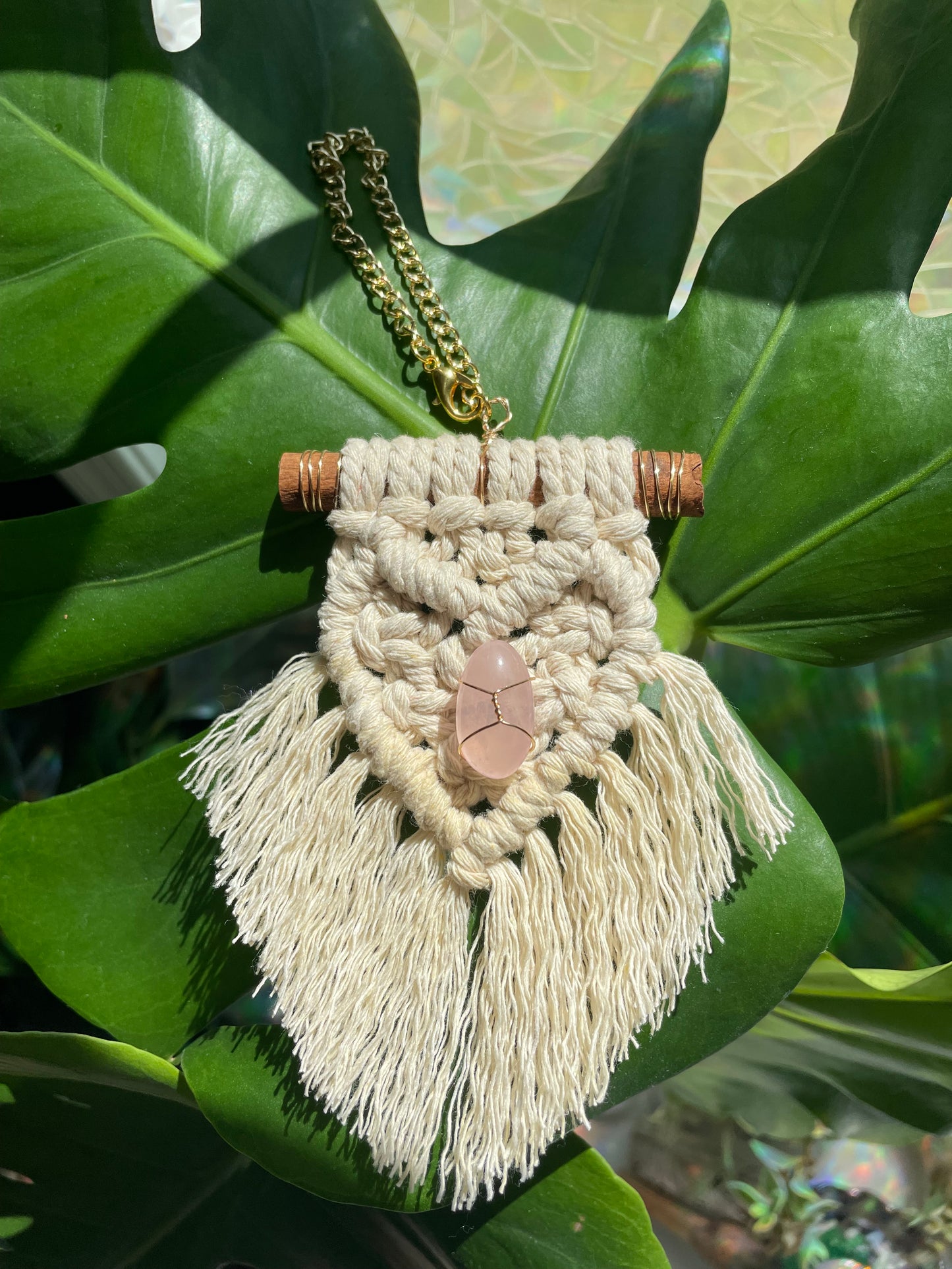 Mini Macramé with Rose Quartz