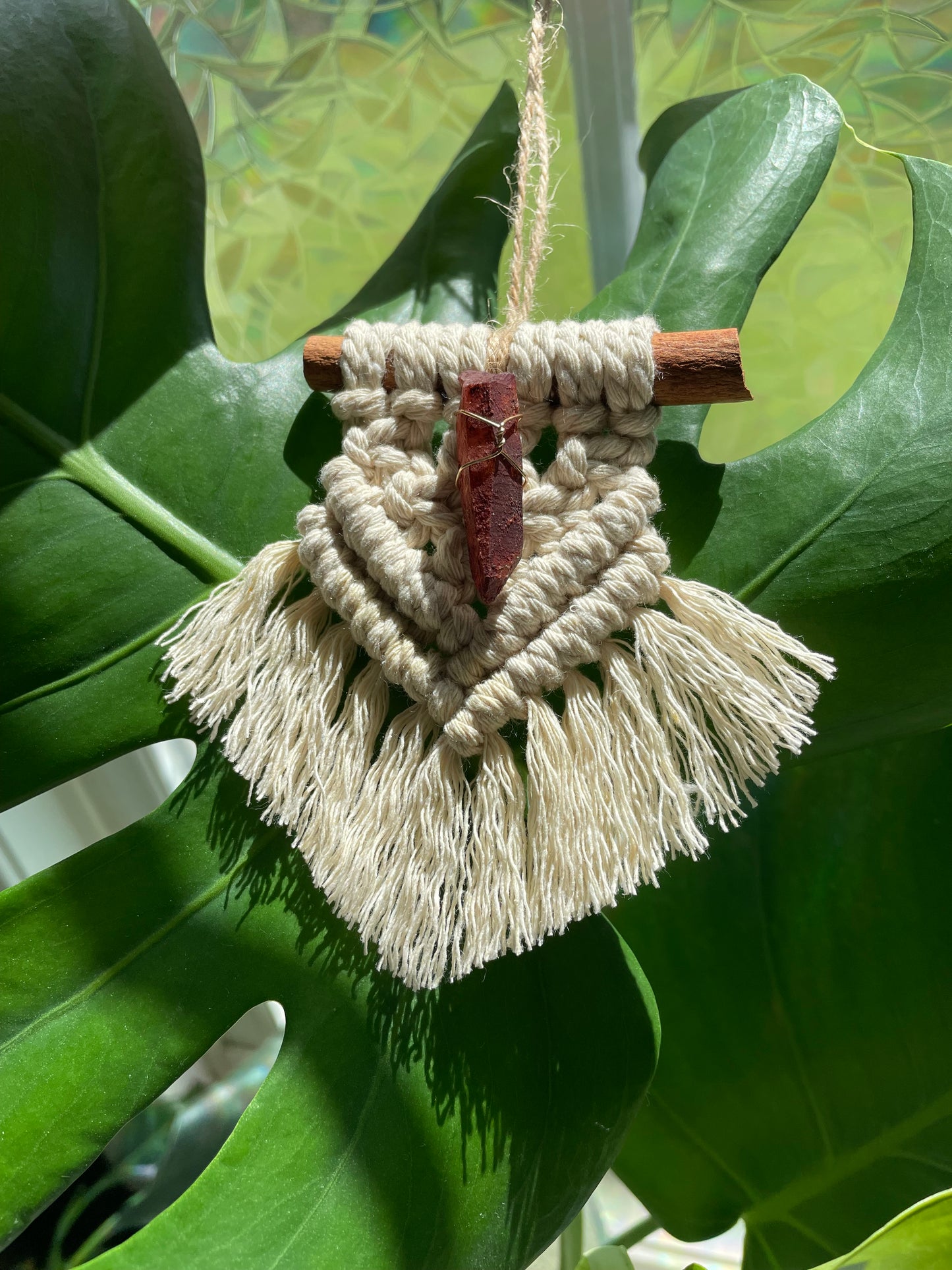 Mini Macramé with Red Quartz