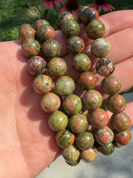 Unakite bracelet 10mm