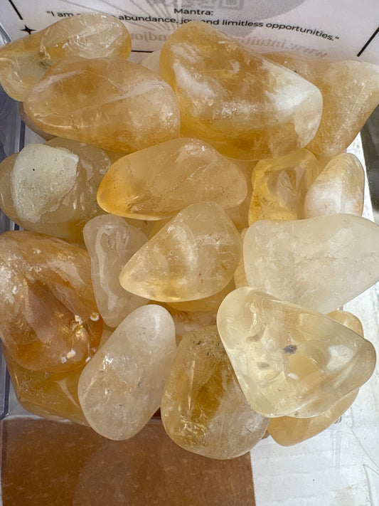 Citrine tumbled stone