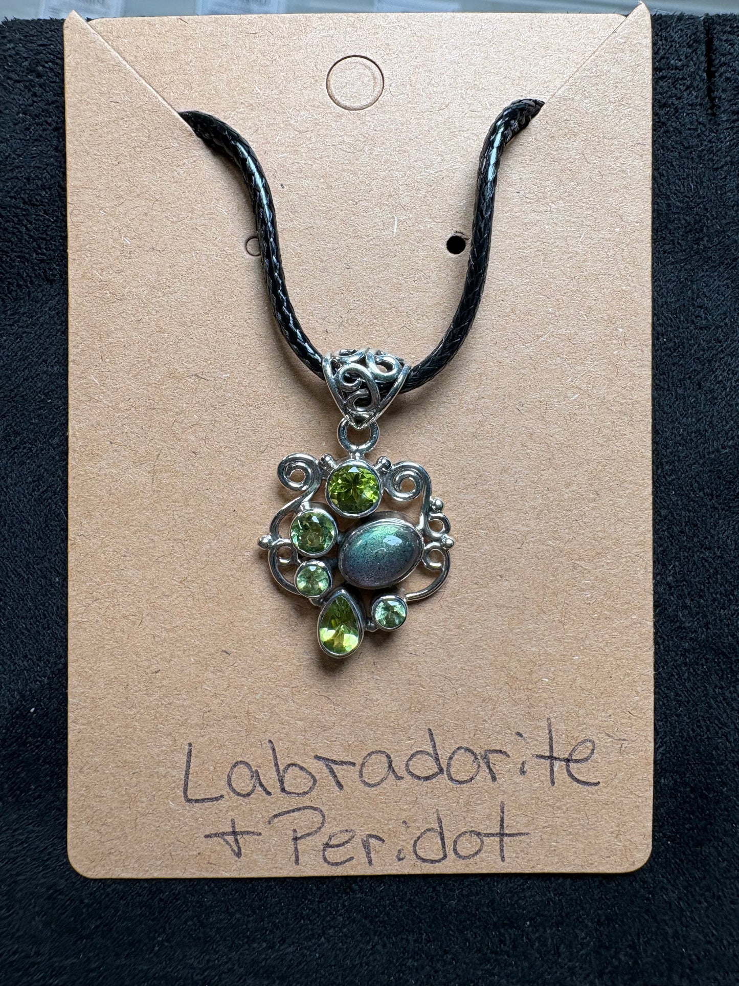 Labradorite/ Peridot Pendant Necklace| Protection, Abundance, Transformation