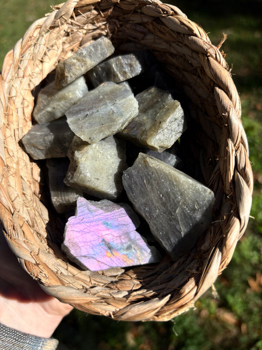 Purple Labradorite (Raw + Polished Face)