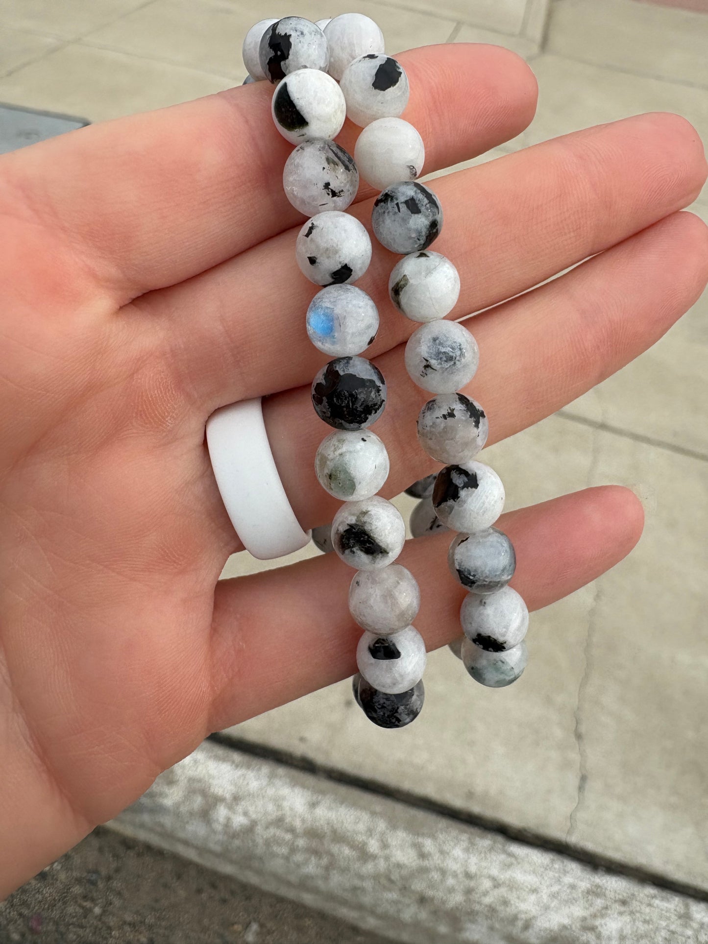 Rainbow Moonstone bracelet 8mm