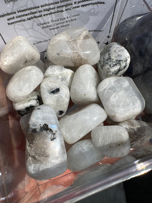 Rainbow Moonstones tumbled stone