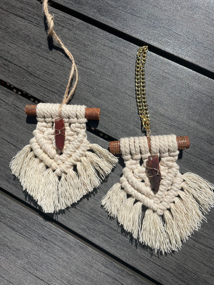 Mini Macramé with Red Quartz