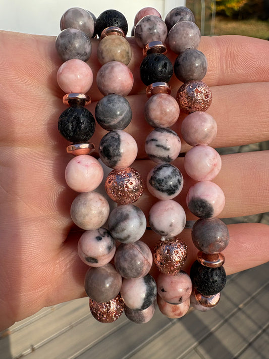 Pink Zebra w/Lava Stone