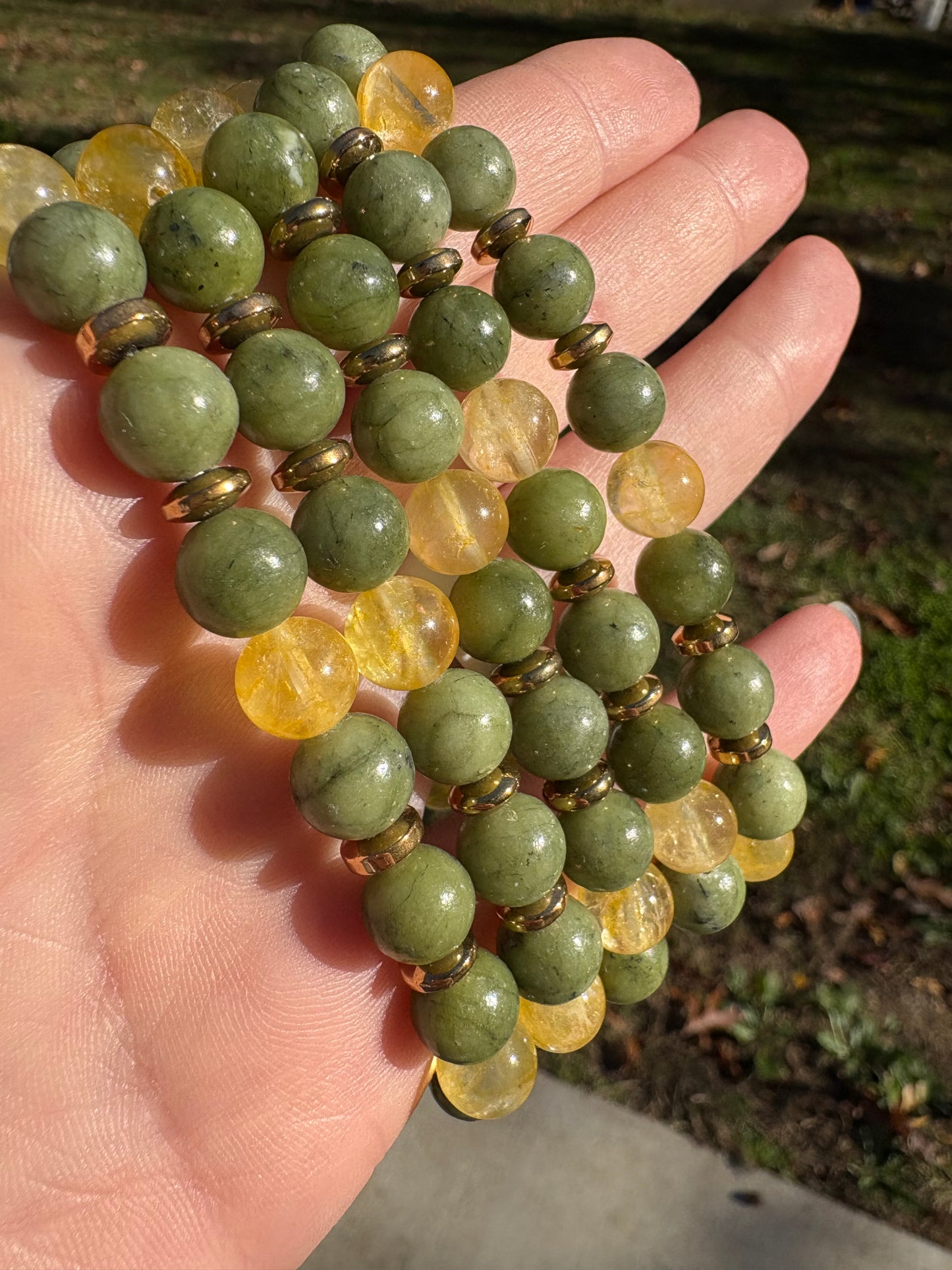 Green Jade+Citrine Bracelet