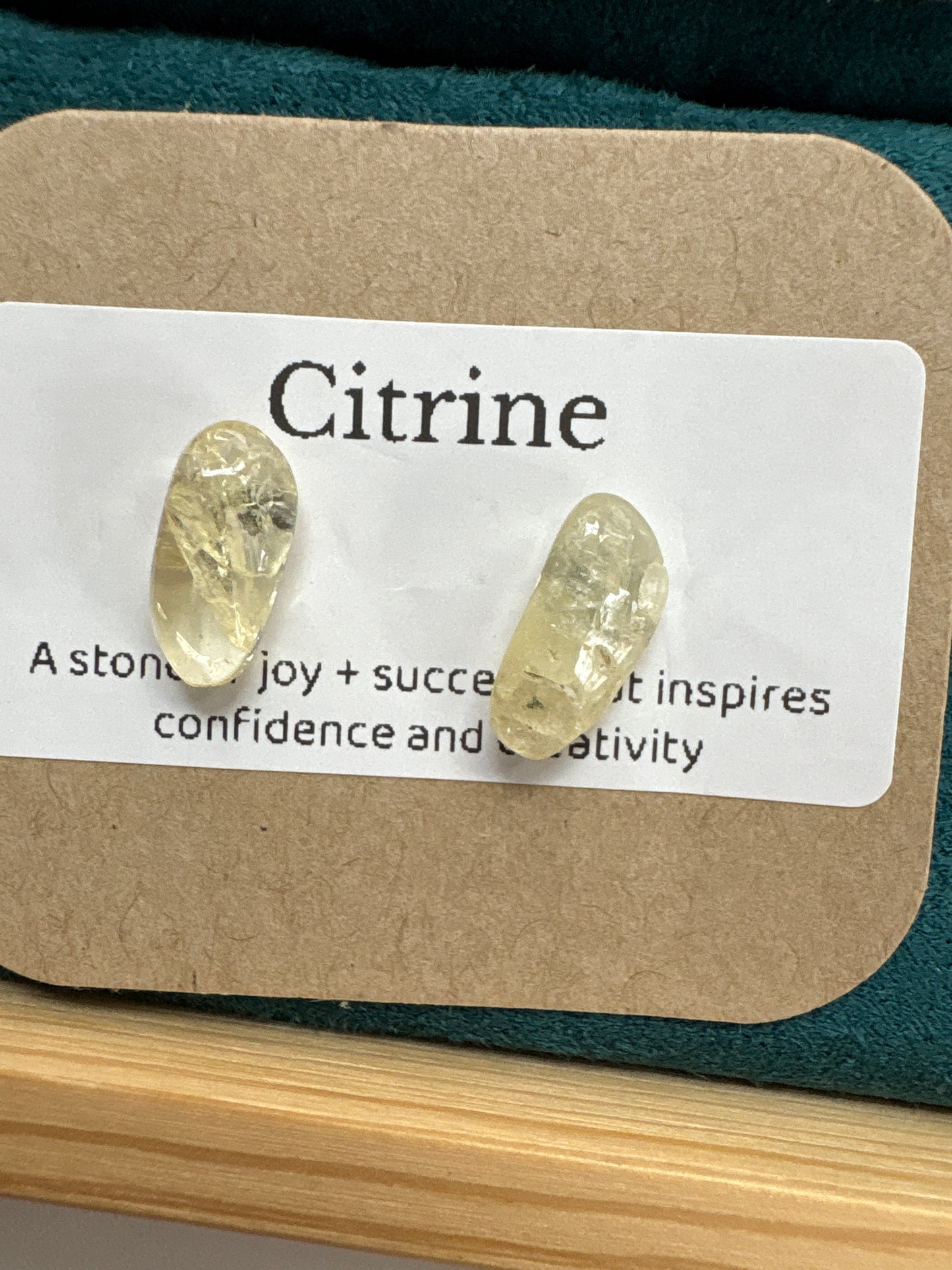 Natural Crystal Chip Stud Earrings