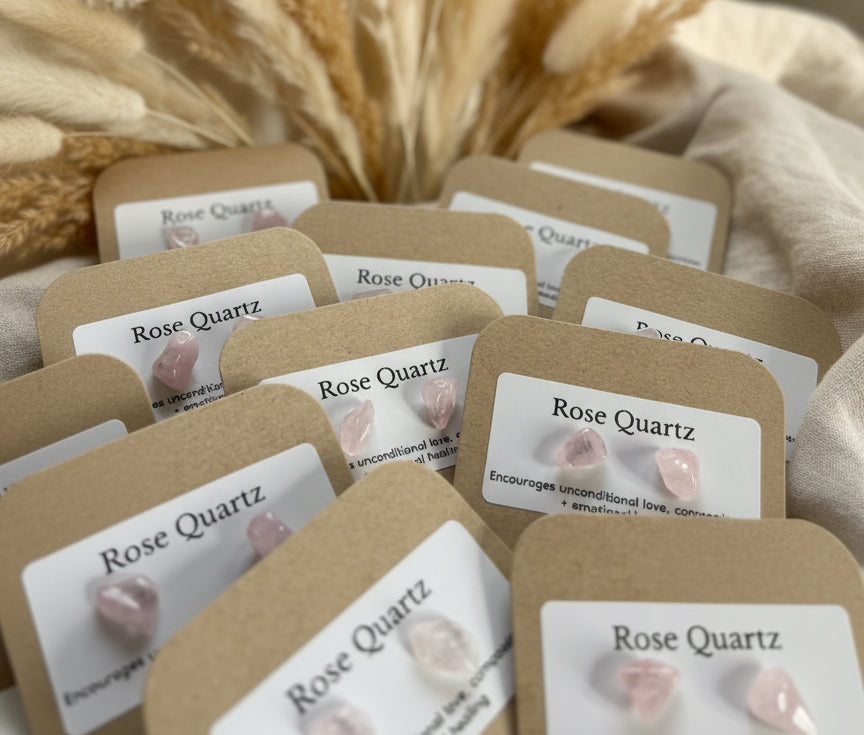 Natural Crystal Chip Stud Earrings