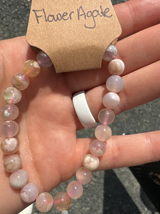 Flower Agate bracelet 8mm