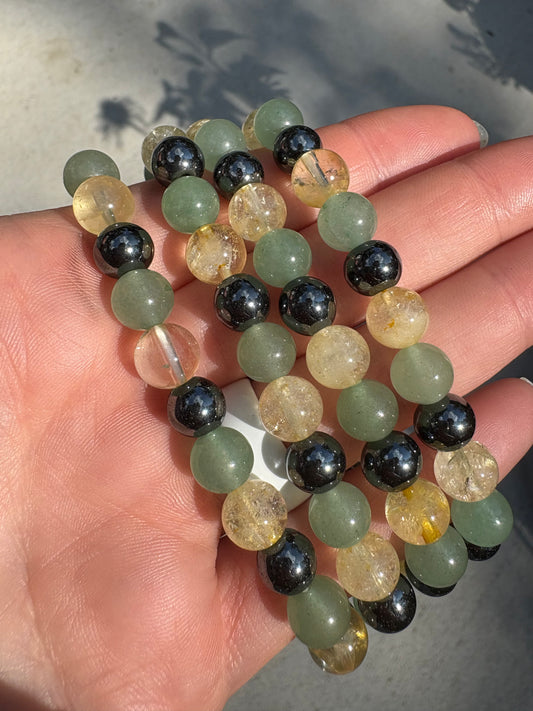 Aventurine | Citrine | Hematite bracelet 8mm