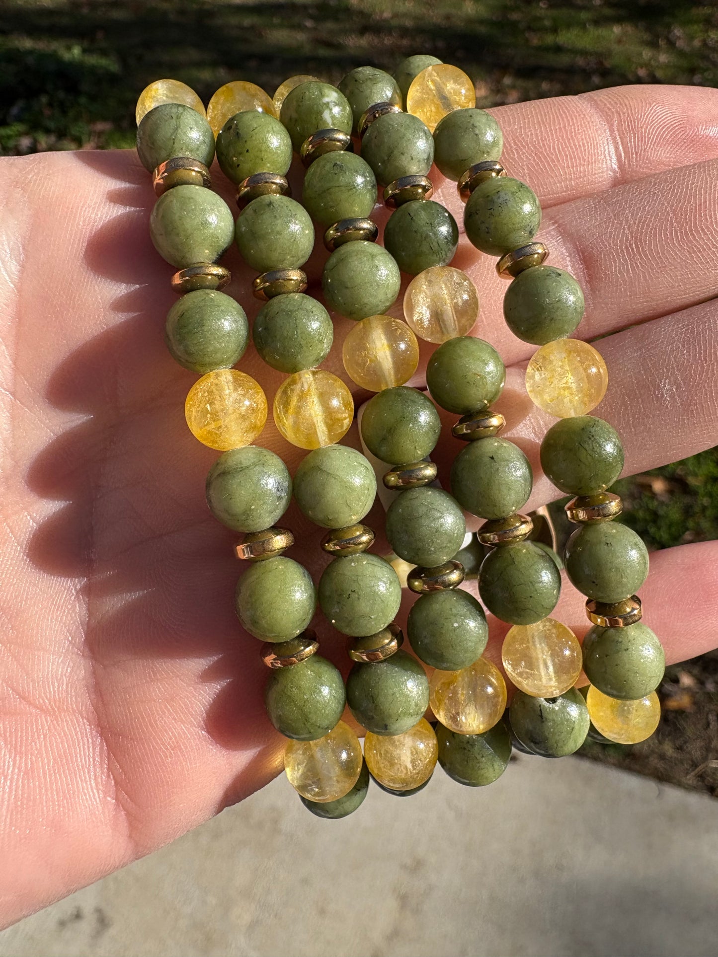 Green Jade+Citrine Bracelet