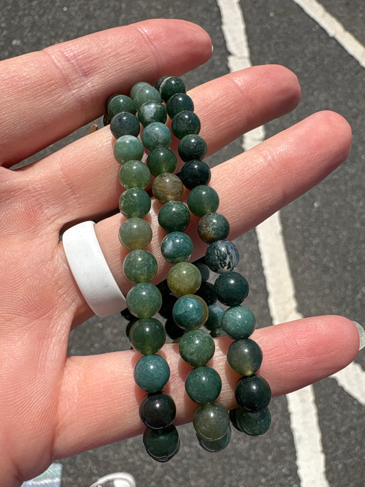 Moss Agate bracelet 6mm