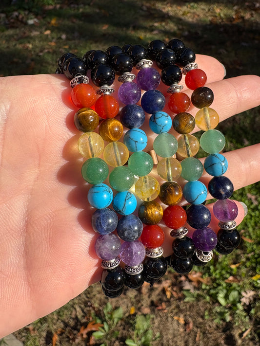 Chakra/Black Onyx Bracelet