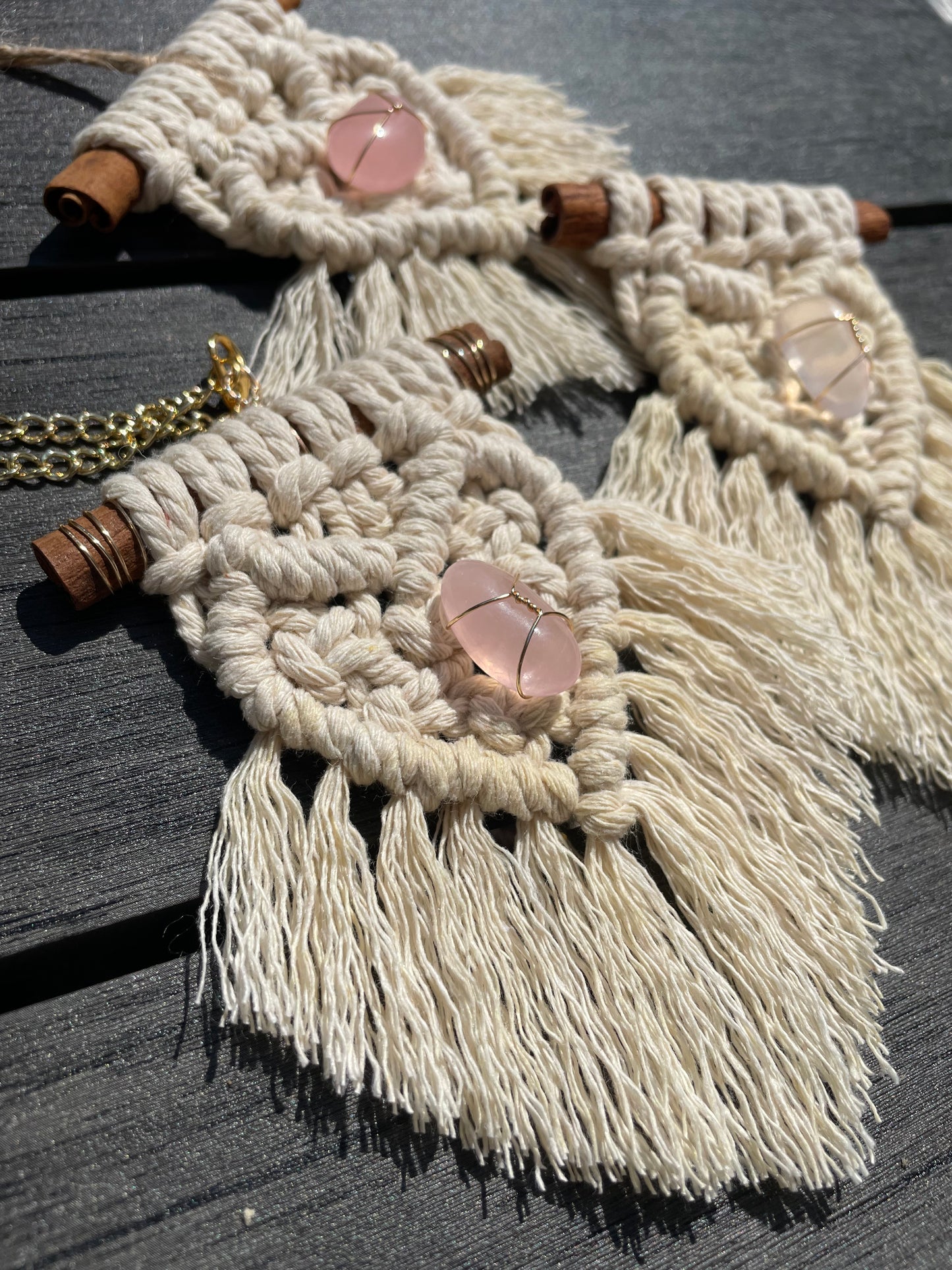 Mini Macramé with Rose Quartz