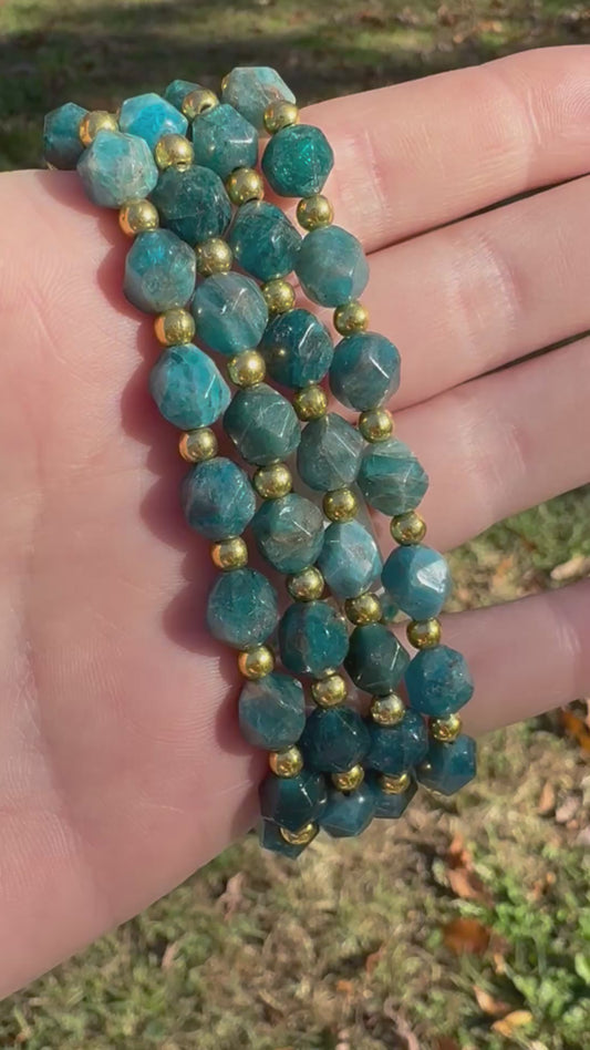 Blue Apatite (Faceted) Bracelet